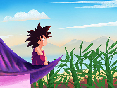 Kid Goku !! 2d anime digital illustration flat goku illustration