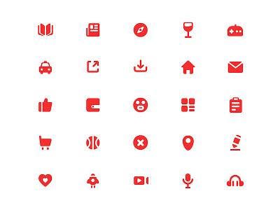 Icons exercise flat icon red