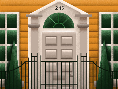 House design door editorial editorial design flat house illustration paint plants texture