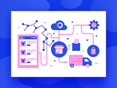 Internet of Things Illustration app ui ecommerce flat design illustration integration internet of things iot minimalism ui design web design web illustration