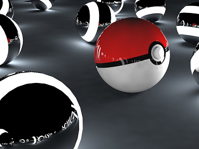 Pokeball 3d c4d cinema4d lighting texturing