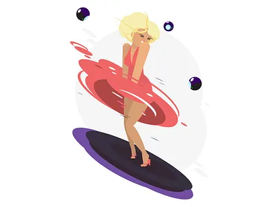 Marilyn 3000 flat future illustration marilyn munroe munroe red space