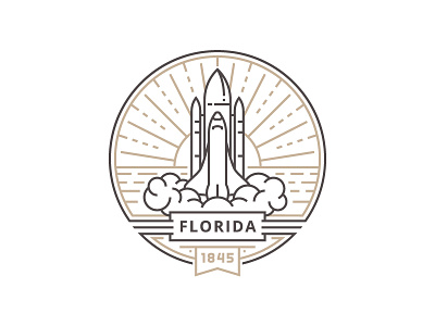 Florida city emblem fly rocket sky smoke space spaceship start technology travel usa
