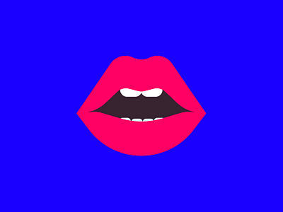 lippy blue bright design illustration lips mouth pink saturated