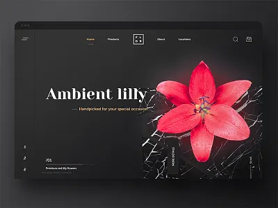 Premium flower e-shop adobe xd black flower header invision krsdesign premium russia ui ux