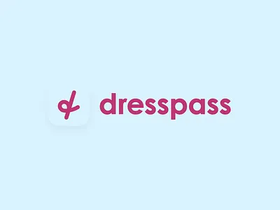 Dresspass Lockup app branding d fashion icon logo ribbon travel vector
