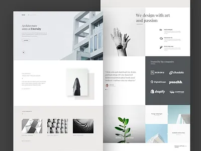 Architecture landing page architecture flat design landing page ui ux web design