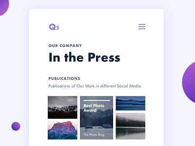 Press Page - Day 051 051 article blog company dailyui day page post press purple ui web