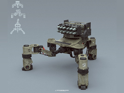 Zeus - Anti Aircraft System 3d concept conceptart conceptdesign hristian shyne style