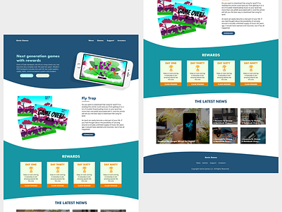 Landing page concept for iOS gaming company clean landing page modern startup tech ui web design website