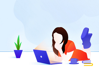 Watching movie on Laptop flatdesign graphicdesign illustration socialmob
