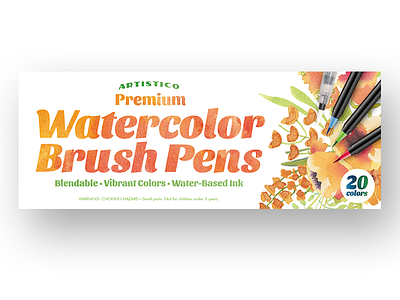 Watercolor Brush Pen Package box graphic design identity identity design logo logo design package package design packaging packaging design print design watercolor