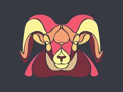 Ram - Vector Illustration animal animal illustration farm animal illustration ram sheep symmetrical vector
