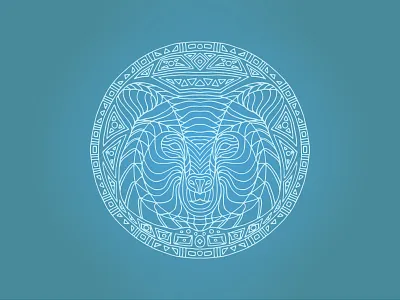 Bear Mandala - Blue animal animal mandala bear bear mandala blue circles coloring book creative drawing ink mandala meditation