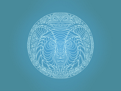 Bear Mandala - Blue animal animal mandala bear bear mandala blue circles coloring book creative drawing ink mandala meditation