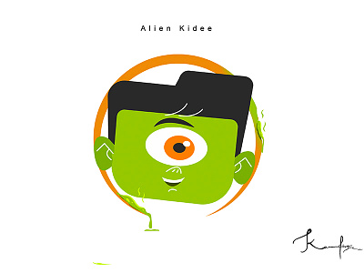 Alien Kidee alien character funcky kid vector