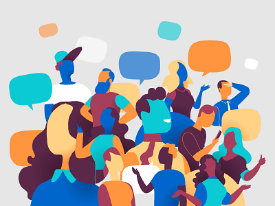 Crowd Talking chat community fanbase folks people social network talk