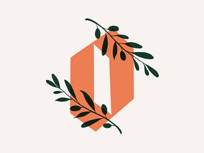 O // 36 Days of Type 36 days of type blackletter lettering olive branch orange