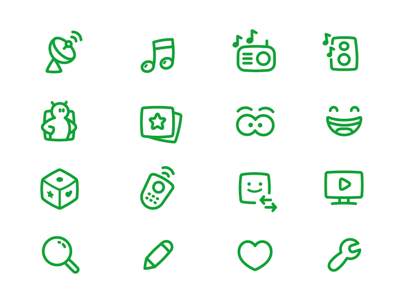 Raiplay Yoyo Icons 2d app art flat green icon illustration kids netflix vector