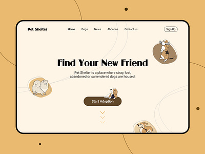 Pet Shelter Website - Hero Section UI clean ui cta design hero section light minimal ui minimalism pet pet shelter pet shop pet website product design ui ui design ui ux user interface ux web web design web ui