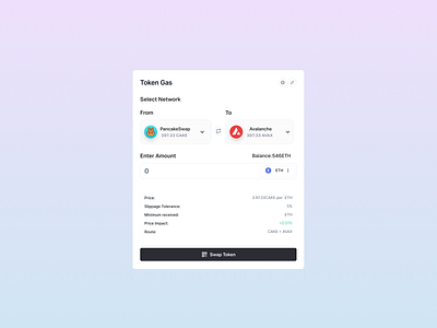 Token Swap UI Card design logo web3