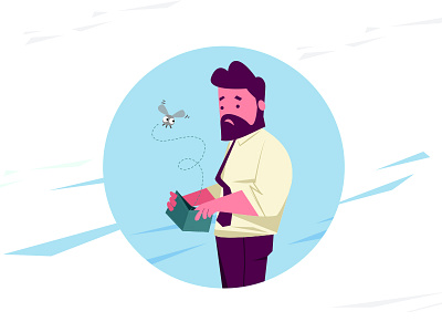 Empty Wallet app illustration character design credit failed e commerce empty pocket illustration