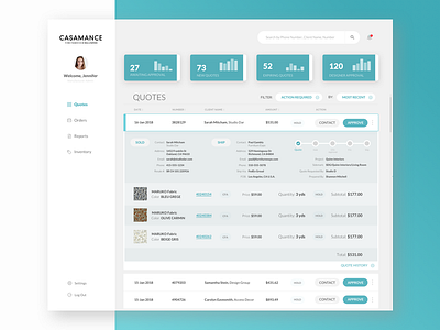 Manufacturer Dashboard dashboard furniture management mvp textile ui ux web app