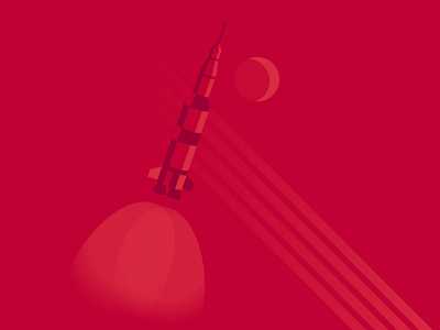 Saturn V moon red rocket space usa