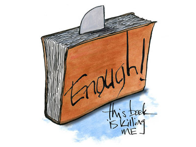 Enough, this book is killing me. acrylic paint book illustration ink shark