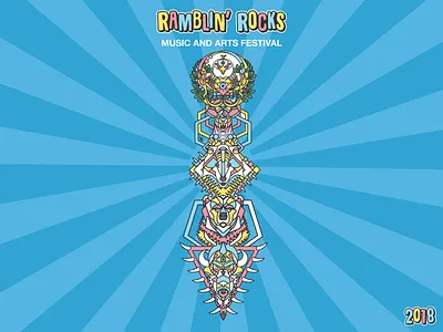 Ramblin Rocks Totem color design geometry graphic design illustration nature tribe