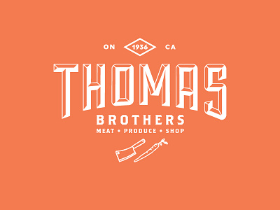 Thomas Bros Logo badge branding butcher identity illustrator logo meat vector