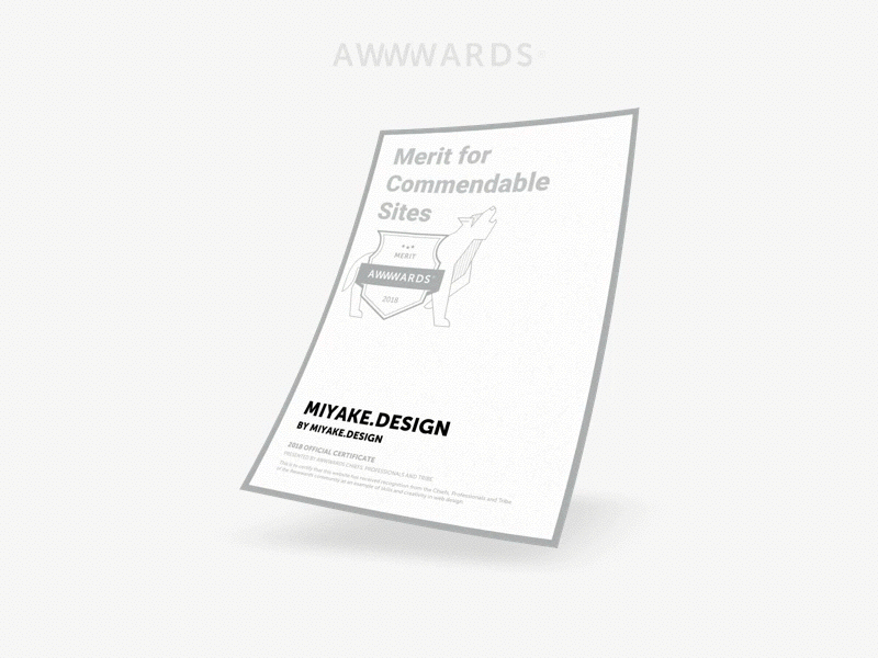 Merit for Commendable Sites a4 animation award awwwards css gif interaction portfolio principle sketch