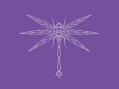 Dragonfly Dribbble Ready 420 cannabis design dragonfly graphic design illustration illustrator logo logo design