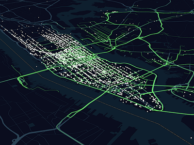 NYC Taxi Pickup Points & Routes geovisualization map maps visualization