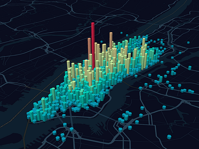 NYC Taxi Pickup Point Density geovisualization map maps visualization