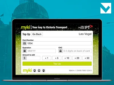 DailyUI 002 - Credit Card Checkout 002 checkout concept credit card dailyui melbourne myki public transport top up