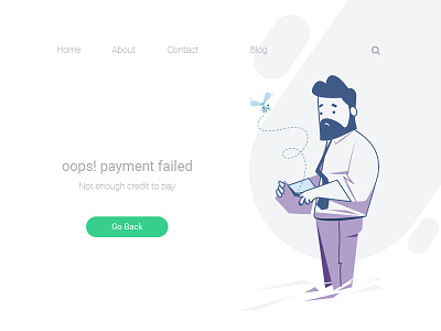 Payment Failed 404 app illustration character design credit failed e commerce empty pocket empty wallet illustration