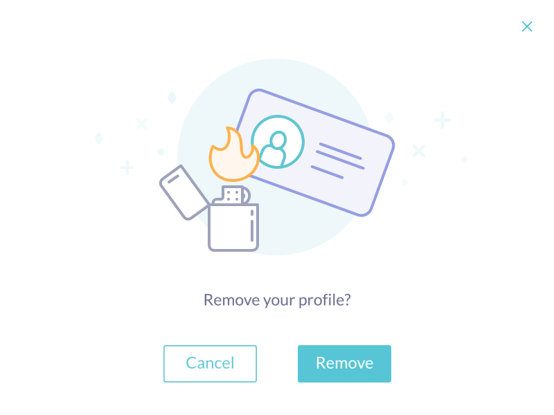 Pop-up animation burn card fire gif icon illustration lighter pop up profile ui ux