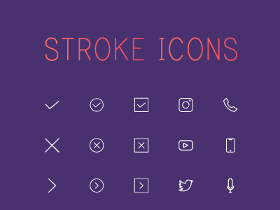 Free Stroke Icon Set app desktop free freebies icon mac minimal simple stroke web website