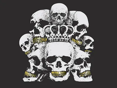 Skulls - Totem bones crown dark death european golden teeth skulls stipple teeth totem