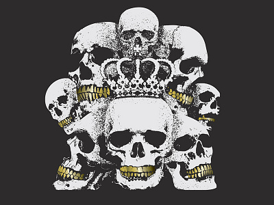 Skulls - Totem bones crown dark death european golden teeth skulls stipple teeth totem