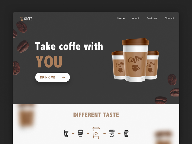 Example of Coffe landing page