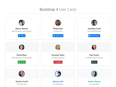 User Cards cards design freebie ui users widgets