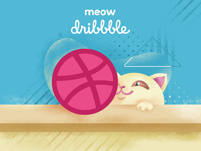 Hello Dribble (meow) cat dribble hello illustration