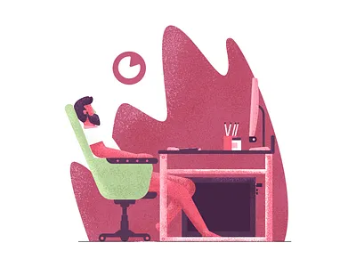 No idea... beard blank chair computer daily design graphic design illustration person