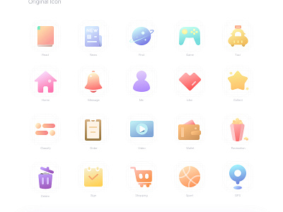 Original Icon clean gradient icon illustrations original