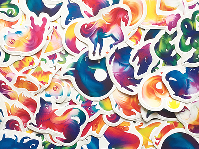 Printed animal sticker series