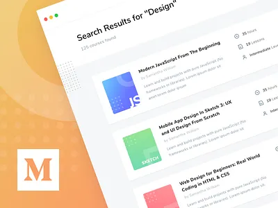 #Article - Layout on Search Result Page article card course desktop layout medium online result search web