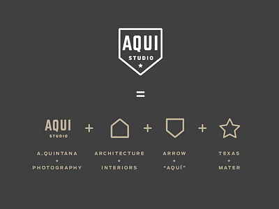 AQUI Studio logo concept acrhitecture aqui arrow branding concept house interior logo meaning photography texas