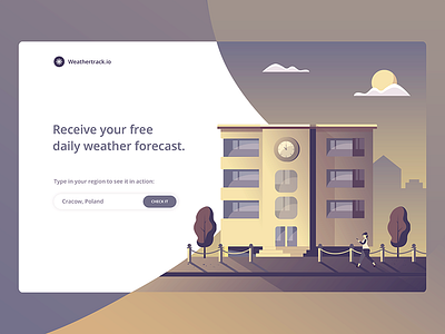 Weather Track App app illustration landing page sketch ui ux vector website